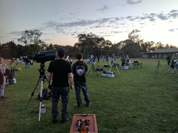 observing field at sunset